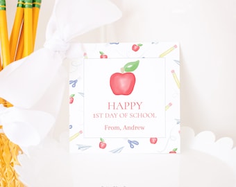 Watercolor Back to School Tag | Teacher Tag | Teacher Gift Tag | Printable Back to School Tag for Boys | Printable Git Tags for School, 1055