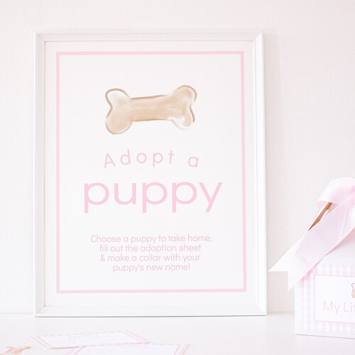 Adopt a Puppy Sign 16''x20'' Watercolor - Etsy