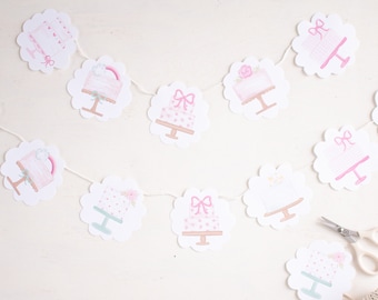 Cake Decorating, Two Sweet, Too Sweet, or Have your Cake and Eat it Two, Scallop Party Banner Download 1011 for Birthday Party