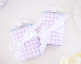 Purple Gingham Applesauce Pouch Cover | Printable Download | Watercolor Yogurt Pouch | Applesauce Tag | Birthday School Classroom 8000  8001