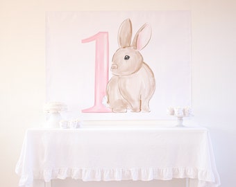 ピンクバニーの印刷可能な背景ポスターのダウンロード 1023、バニーの誕生日の背景、Some Bunny is ONE の背景、ピンクバニーの背景、ピンクバニー 1 番目