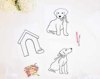 Puppy Printable Coloring Pages | Puppy Dog Party Coloring Sheets | Printable | Snips Snails Puppy Tails | Birthday Baby Shower | 1027