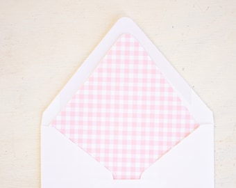 Pink Gingham Envelope Liner Download 1024 0106 | Pink Gingham Birthday Invitation | Pink Gingham Party Invitation | Pink Gingham Invitation