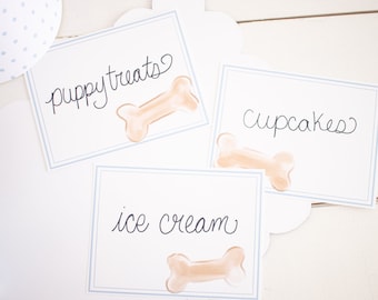 Puppy Printable Food Labels Download 1027 | Blue Puppy Birthday Party | Puppy Party | Puppy Party Decorations | Puppy Dog Labels