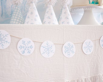 Watercolor Snowflake Party Banner - Garland Printable Download 1010 for Frozen, Snowflake, Ice, Snow, Winter Birthday Party