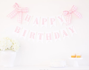 Banner di buon compleanno acquerello rosa / Download stampabile / Banner di buon compleanno acquerello / Banner di lettere dell'acquerello / 5000 5001