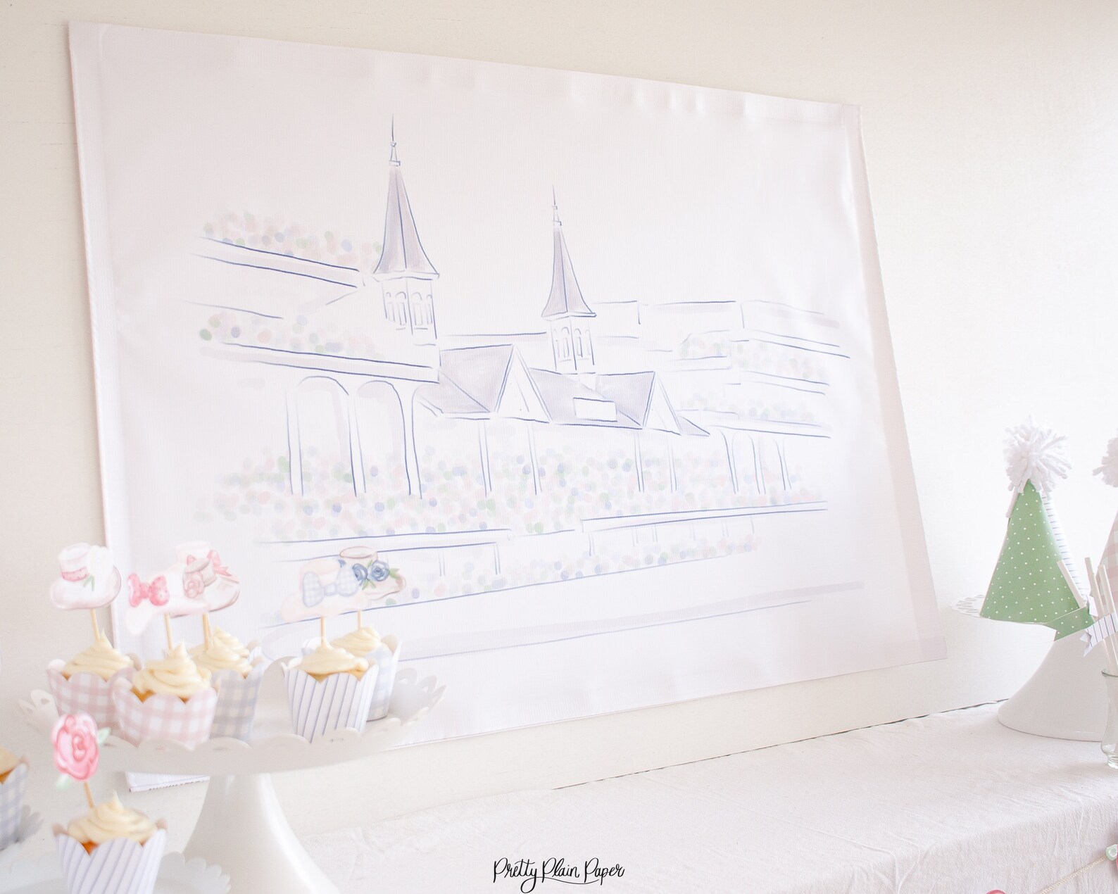 Churchill Downs Derby Horse Racing Watercolor Printable - Etsy