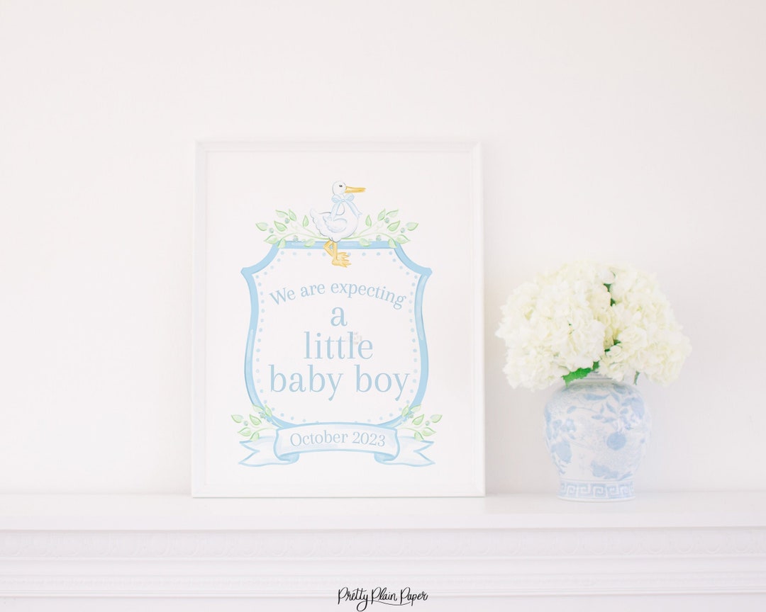 We Are Expecting a Baby Boy Printable | 16x20 | It's a Boy | Baby or ...