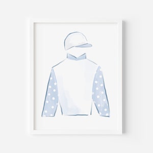 Acuarela Jockey Silk Prints, Blue Silks / 8x10 / Imprimible Descargar / Set de 3 Jockey Silk Prints / Racehose Horse Racing Print Set / 0106 imagen 4