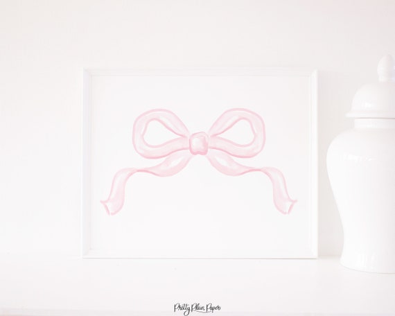 Watercolor Thin Pink Bow Isolated On White Background. Hand Drawn Ribbon  Illustration For Gift Certificates, Cards, Baby Shower Invitation, Girls  Hair Decoration Stock Photo, Picture and Royalty Free Image. Image  170297142.