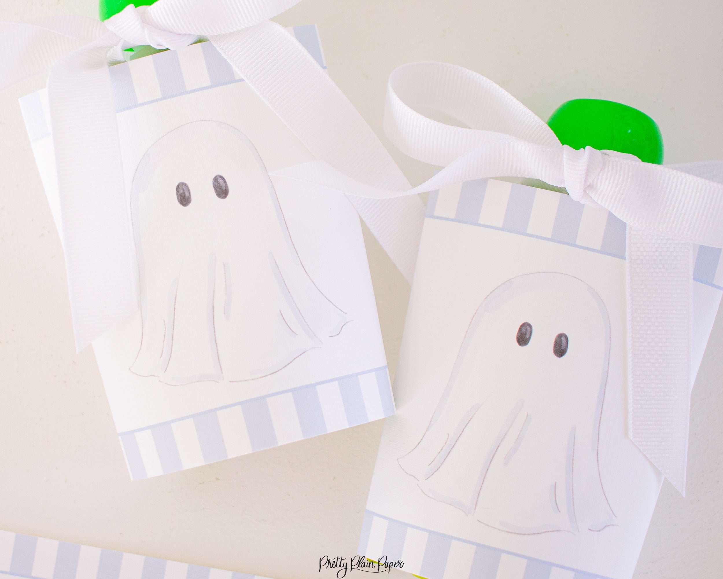 Watercolor Blue Ghost Applesauce Pouch Halloween Printable Etsy