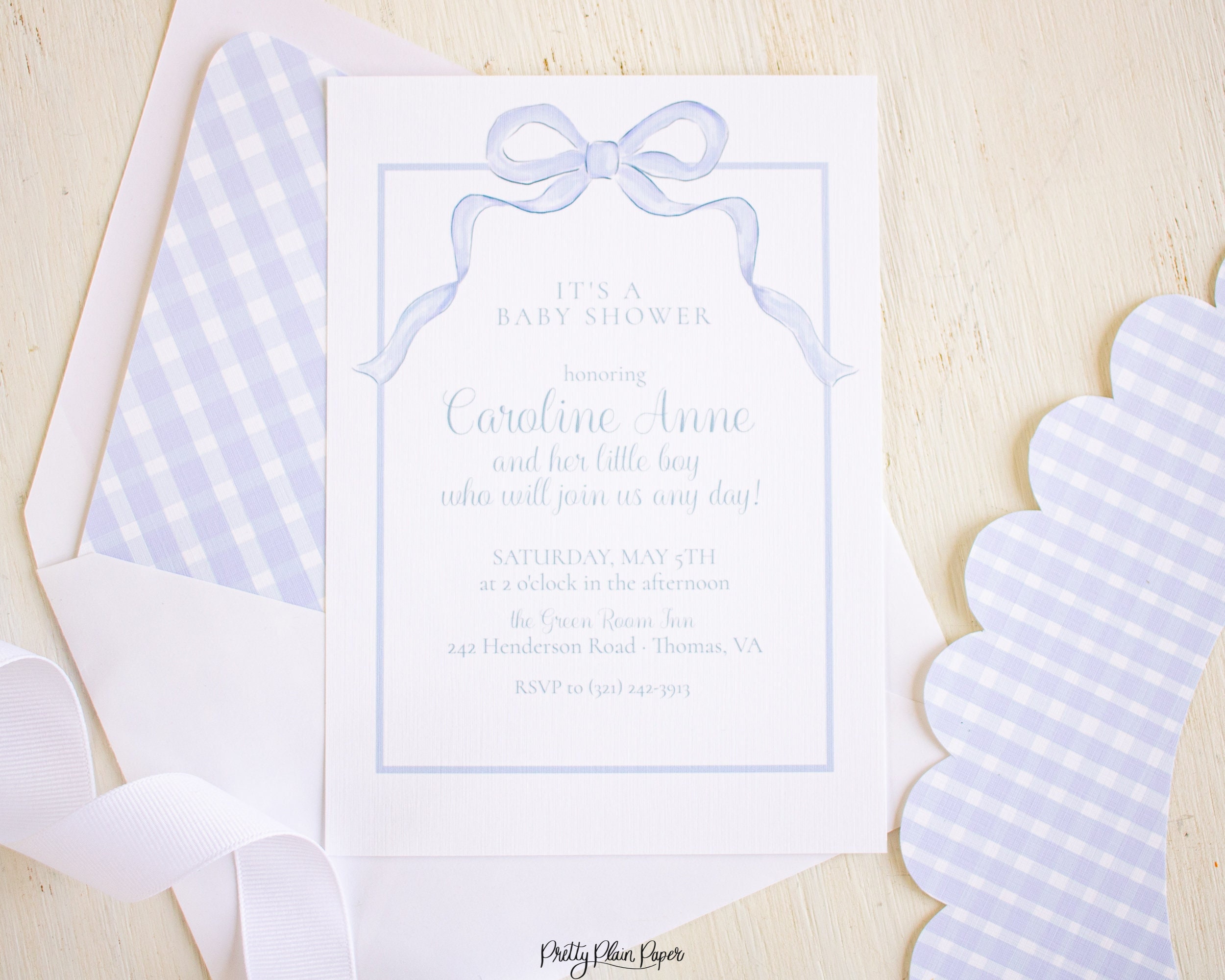 Watercolor Blue Bow Baby Shower Invitation | Bow Theme Baby Shower | Blue  Theme Baby Shower | Gender Neutral Baby Shower Invitation | 1052 - Etsy, image size:2500x2000