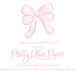 Watercolor Pink Bow Printable Cupcake Toppers Download 1017 Pink Bow ...