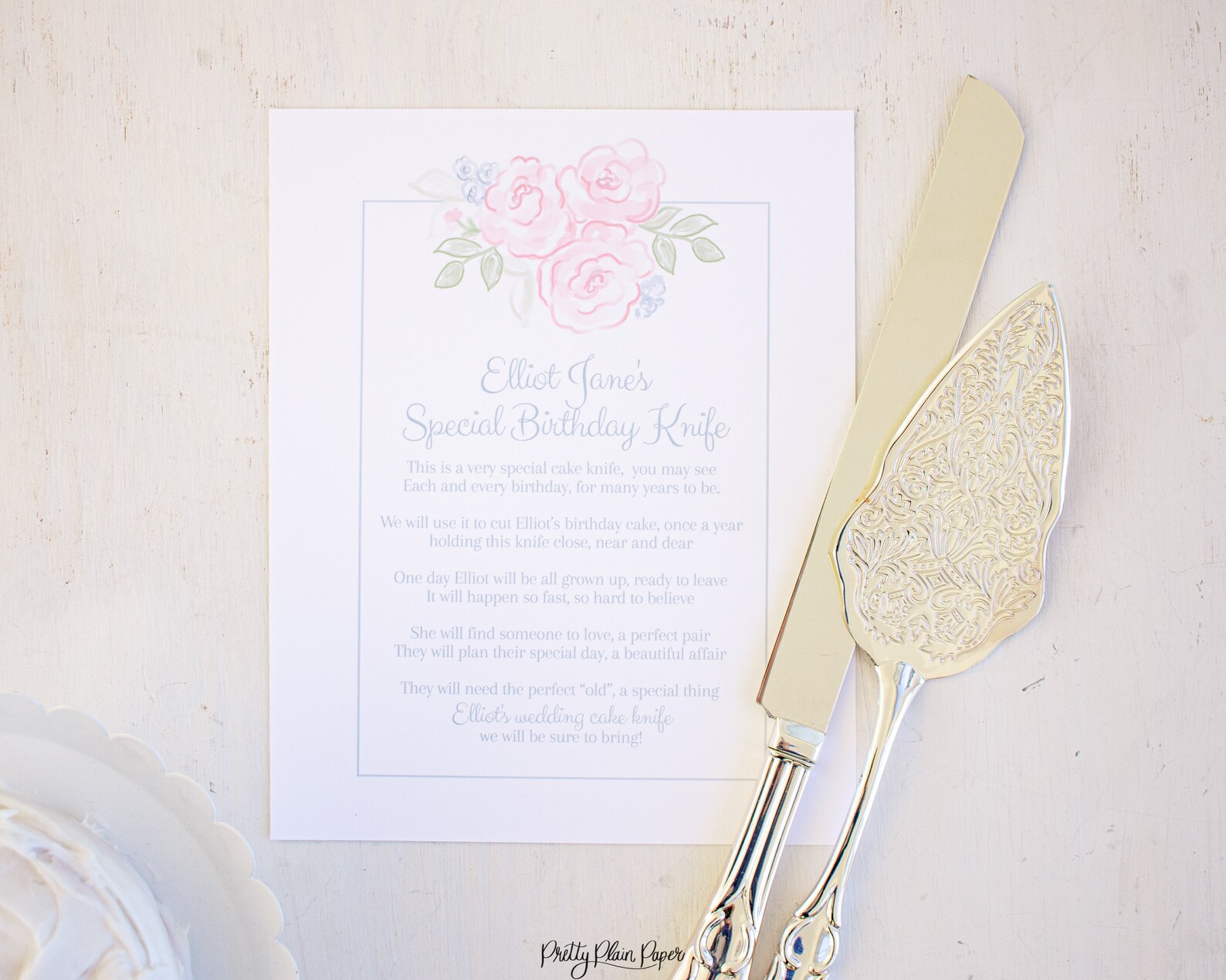 My Special Birthday Cake Knife Sign for a First Birthday Party Etsy