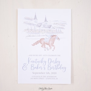 Churchill Downs Race Horse &amp; Jockey Watercolor Printable - Etsy