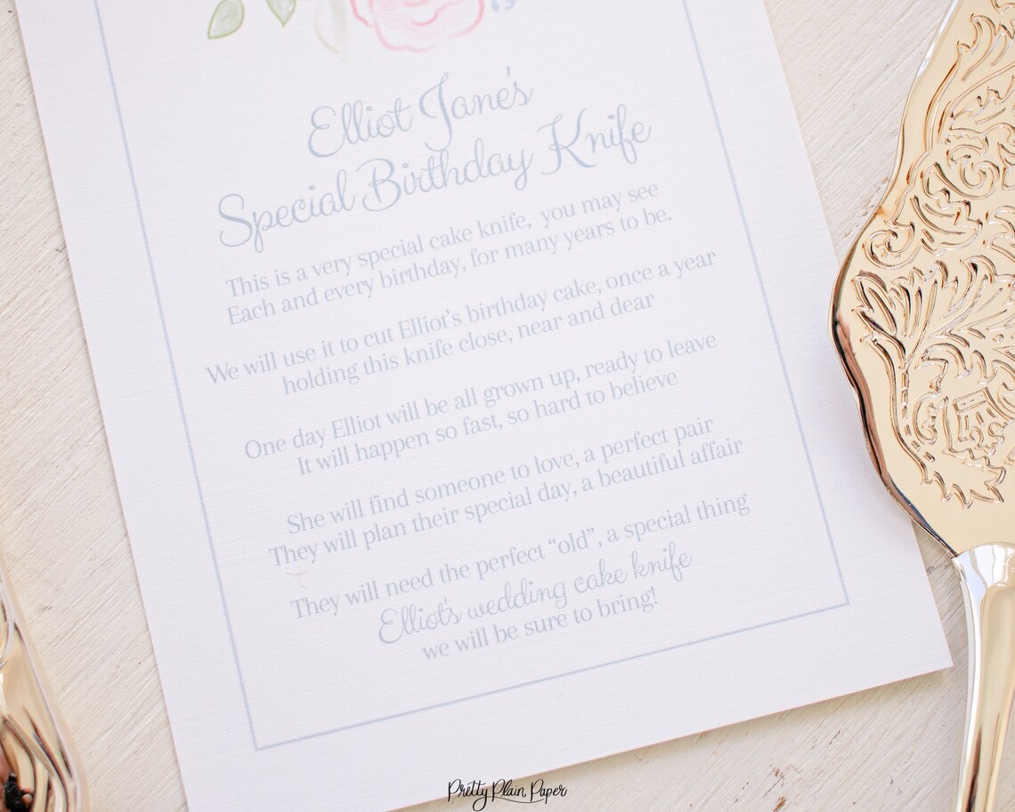 My Special Birthday Cake Knife Sign for a First Birthday Party Etsy