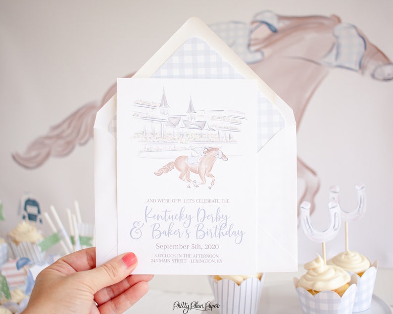 Churchill Downs Race Horse &amp; Jockey Watercolor Printable - Etsy