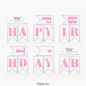 Bright Pink Watercolor Happy Birthday Banner | Printable Download ...