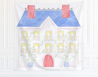 BIG Backdrop | 96x96 | Personalized Printable Party Banner | French Girl Paris | Oui Oui Three | 3rd Birthday | Watercolor Little Girl  9003