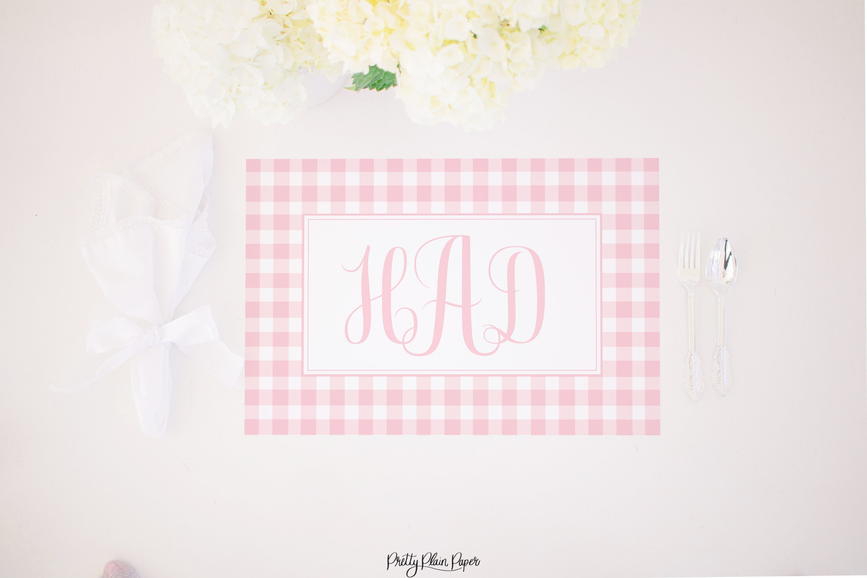 Set de table vichy rose monogramme | 12x18 | Téléchargement imprimable | 5002 5003 5004 5005 5006 5007 5008 5009 5010 5011 5012 5013 5014 5015 1066