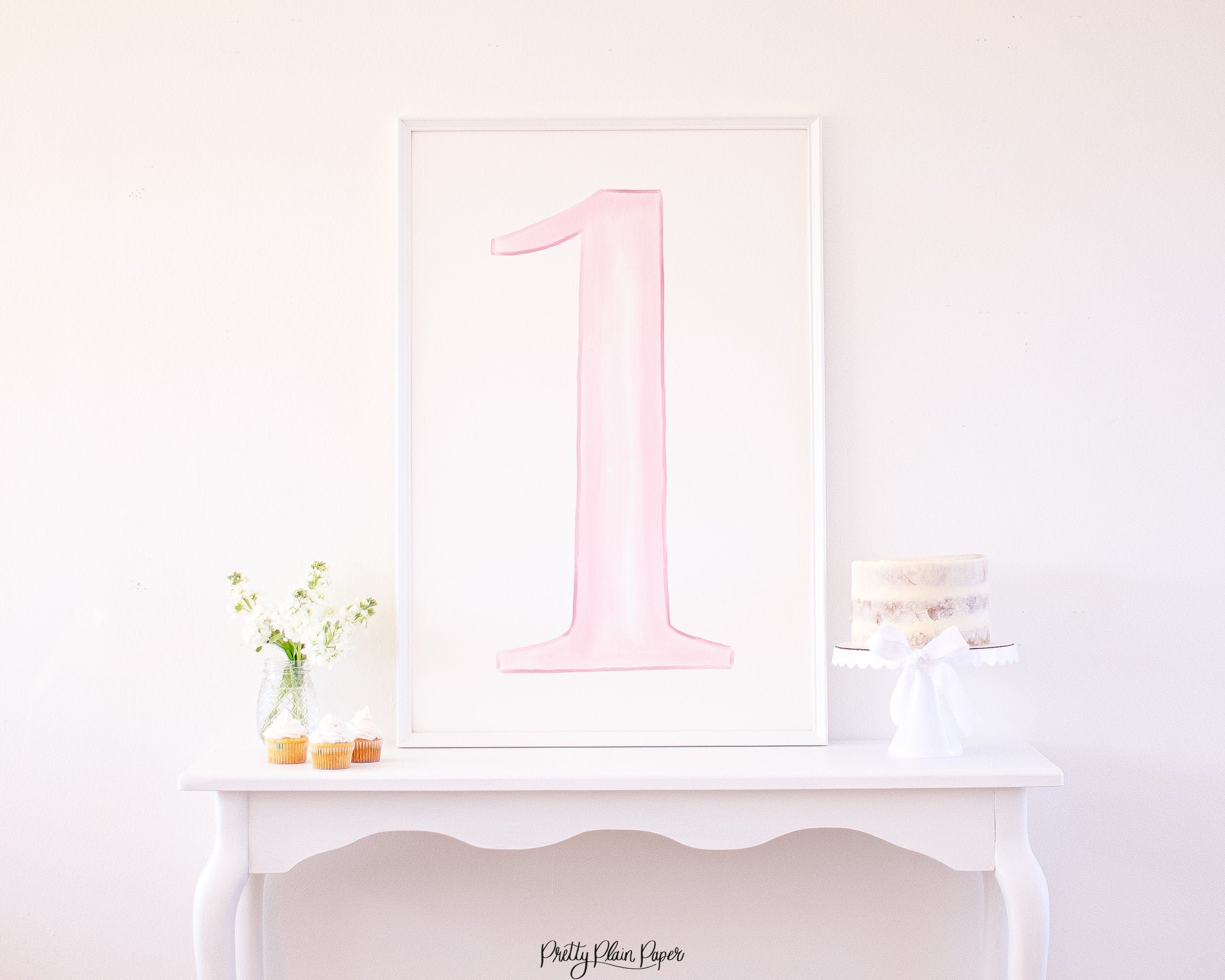 Signe d'anniversaire rose aquarelle ONE 24x36 | Rose 1er anniversaire | 5002 5003 5004 5005 5006 5007 5008 5009 5010 5011 5012 5013 50141057 5000 5001