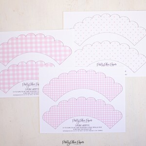 Pink Gingham Cupcake Wrappers & Pink Polka Dot Cupcake Wrappers ...