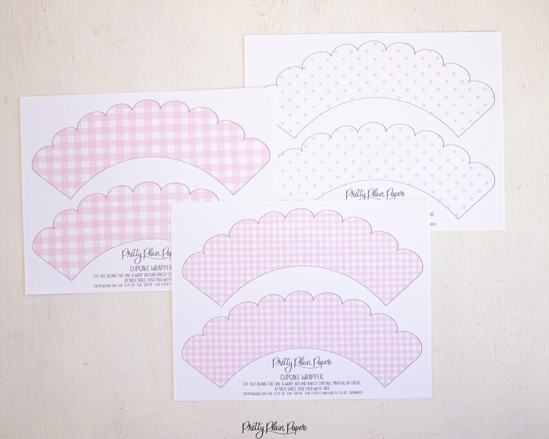 Pink Gingham Cupcake Wrappers & Pink Polka Dot Cupcake Etsy