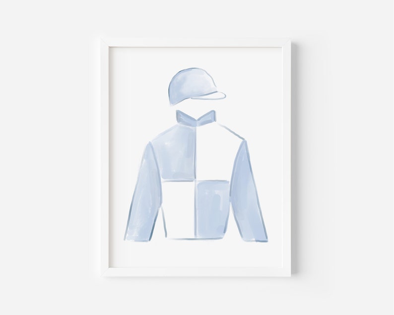 Acuarela Jockey Silk Prints, Blue Silks / 8x10 / Imprimible Descargar / Set de 3 Jockey Silk Prints / Racehose Horse Racing Print Set / 0106 imagen 2