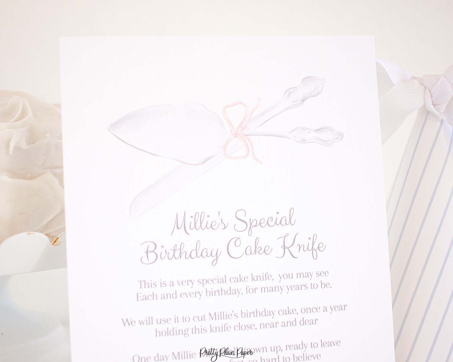 My Special Birthday Cake Knife Printable Sign for First Etsy