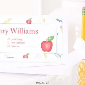 Personalized Envelopes for School Watercolor Back to School Envelope School Envelopes for Kids Printable Download School Money, 1055 image 4