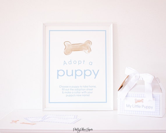 Adopt a Puppy Sign, 16''x20'' | Watercolor Puppy Party Sign 1027 | Watercolor Puppy Dog Party | Snips and Snail and Puppy Dog Tails Birthday