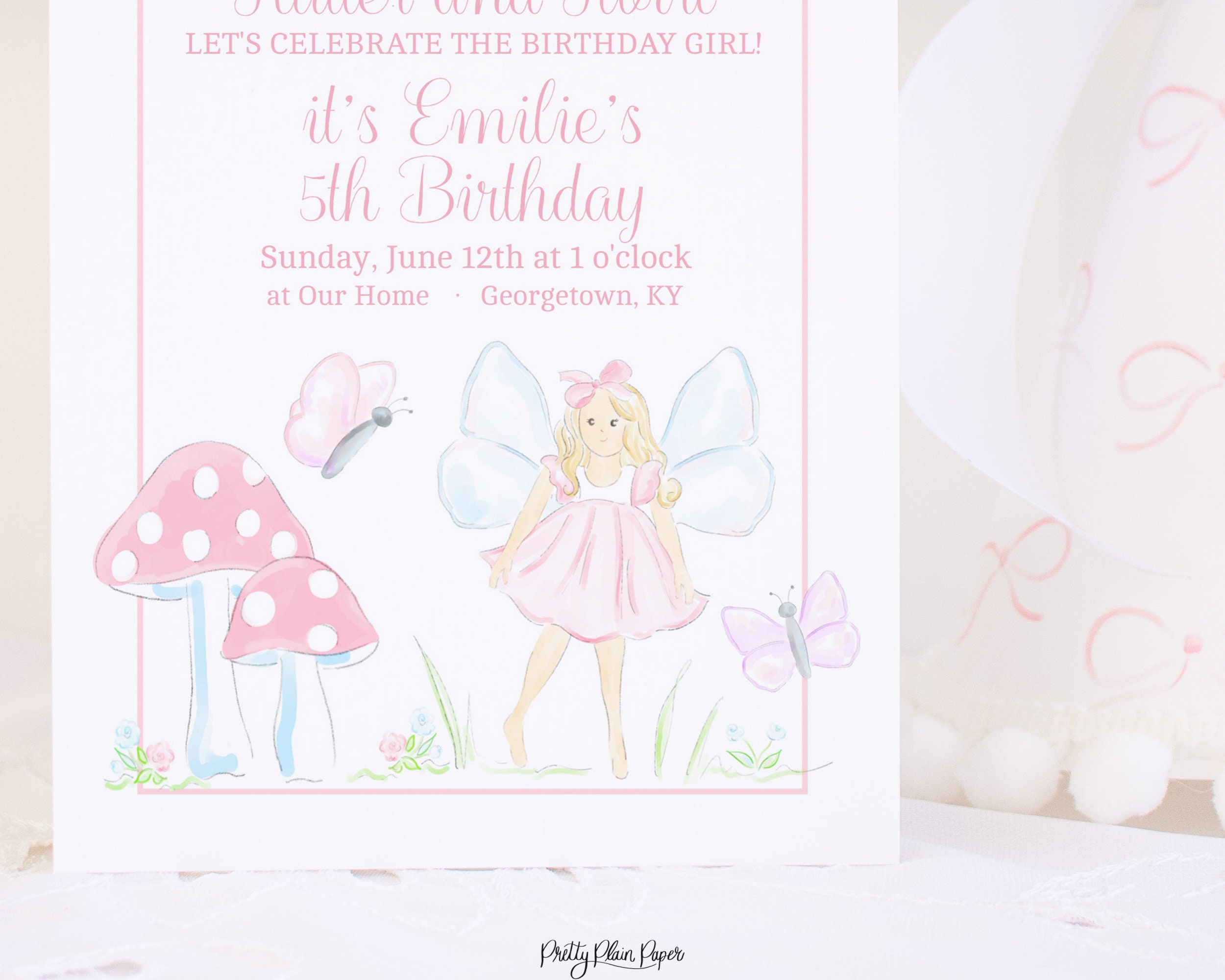 Fairy Party Invitation Printable Watercolor Fairy Party - Etsy