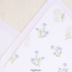 Blue Florals and Hydrangeas Envelope Liner | Watercolor Printable A7 ...
