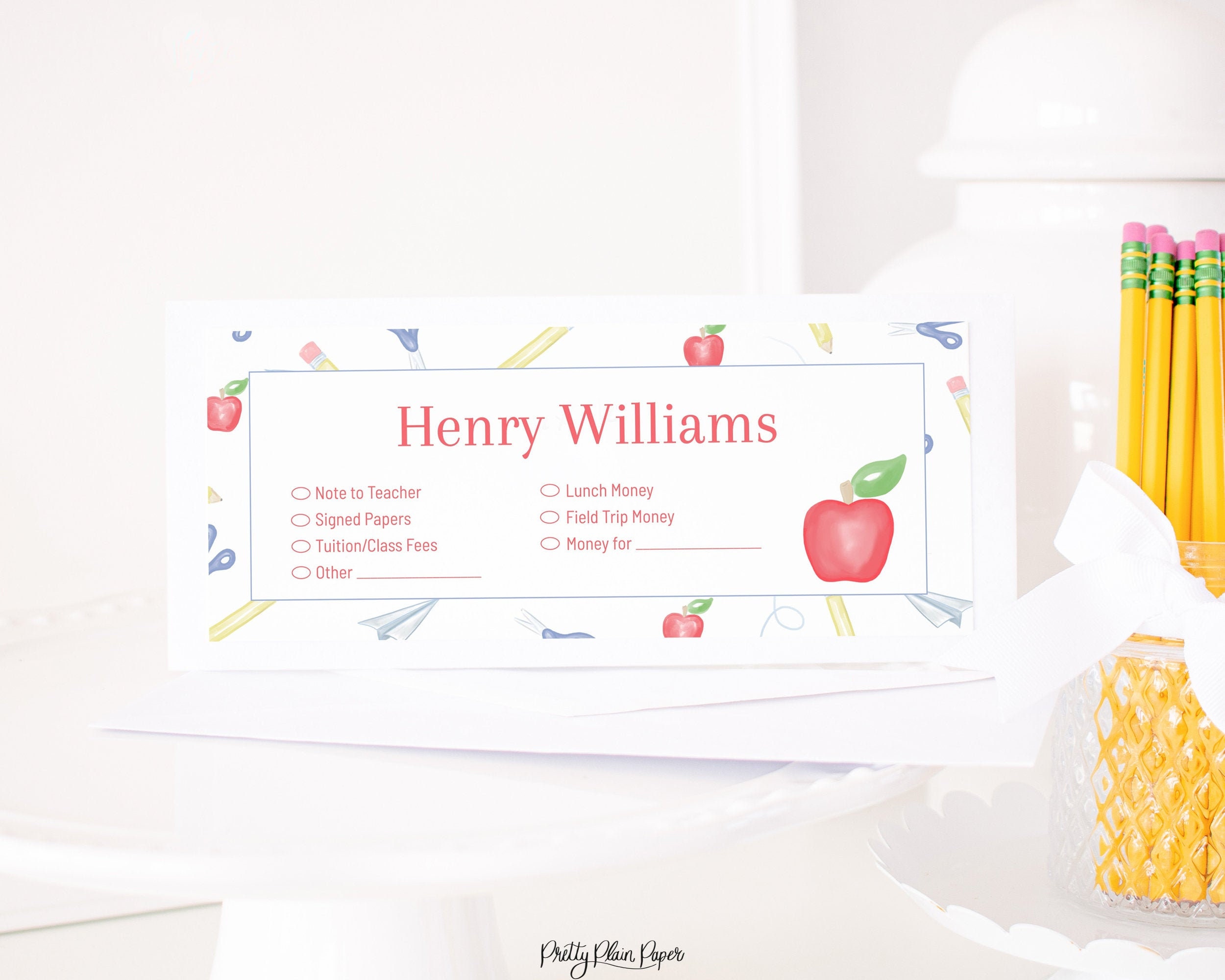 Personalized Envelopes for School Watercolor Back to School Etsy España