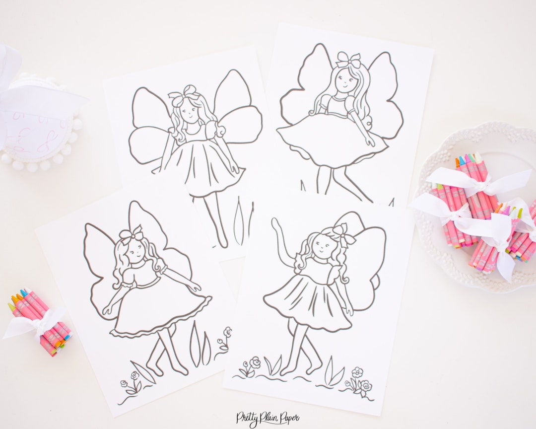 Fairy Party Coloring Pages | Printable Download | Watercolor Fairy ...