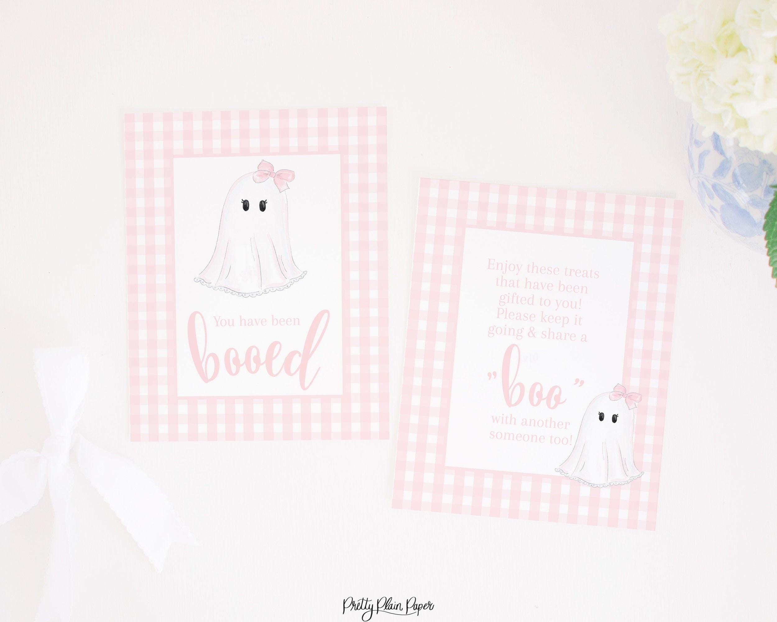 Pink Gingham You've Been Booed Sign | Printable Download | You have Been Booed Printable | Halloween You've Been Boo'd | 8 x 10 | 1060