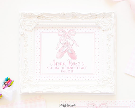 First Day of Ballet Sign Printable &amp; Editable Watercolor - Etsy