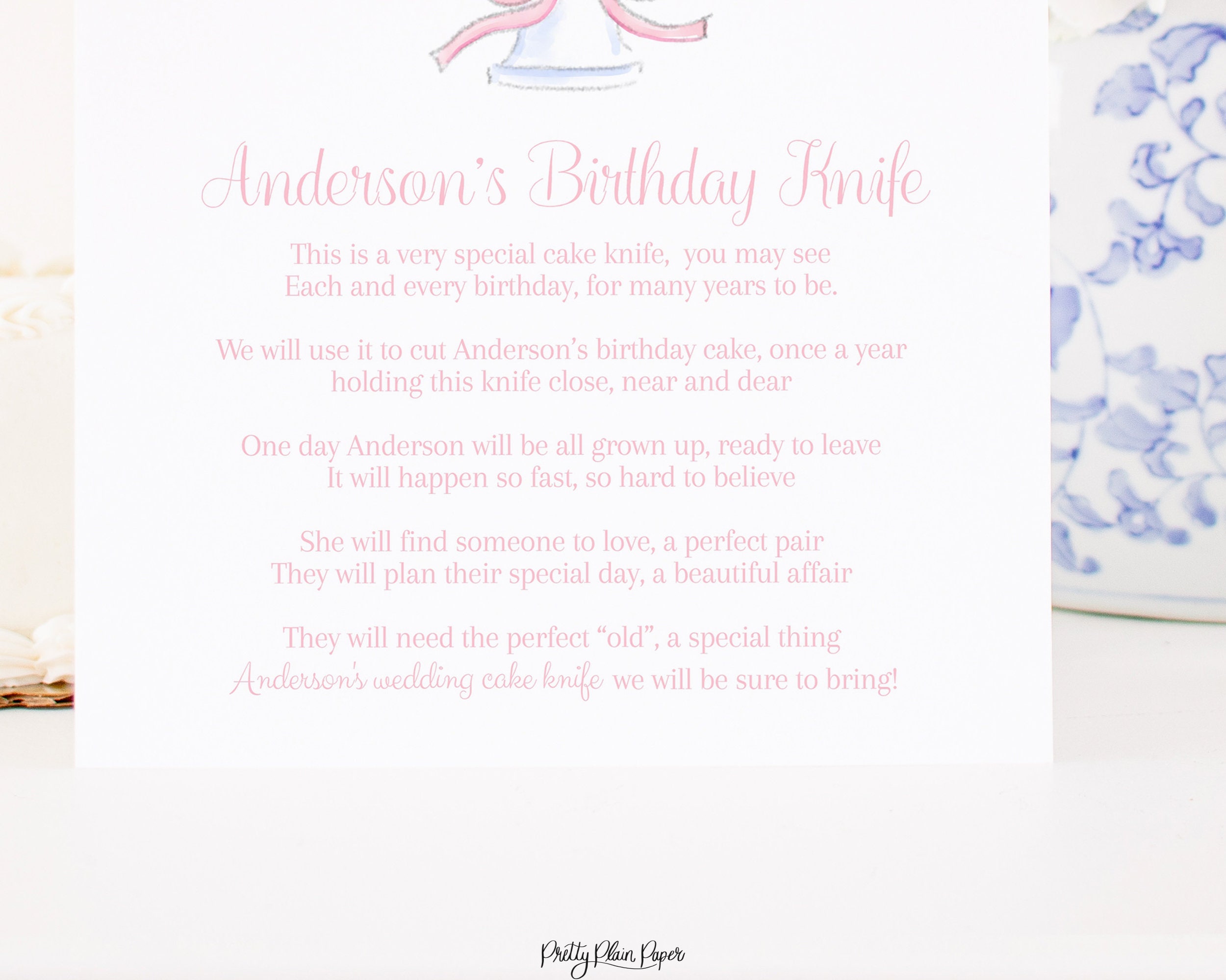 My special birthday cake knife poem sign for 1st birthday etsy