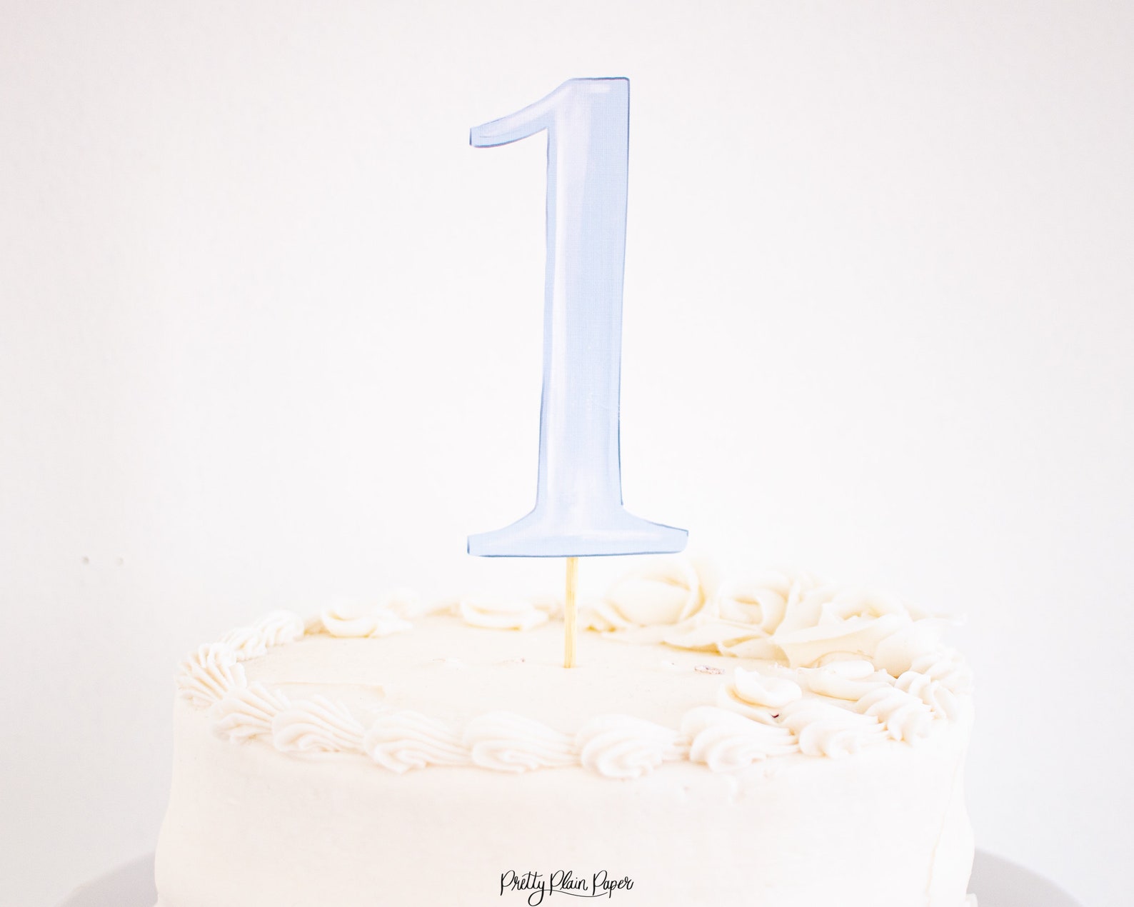 Watercolor Blue ONE Cake Topper & Monogram Blue Crest Cake - Etsy
