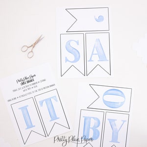 Blue Watercolor 'it's a Boy' Banner | Printable PDF | Watercolor It's a ...