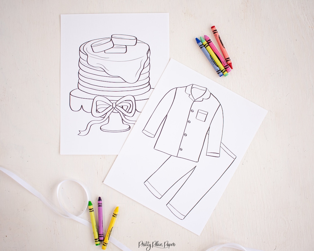 Pancakes and Pjs Birthday Coloring Pages | Pancakes and Pajamas