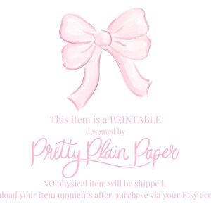 Watercolor Pink Bow Cupcake Toppers | Printable Download | Pink Bow ...