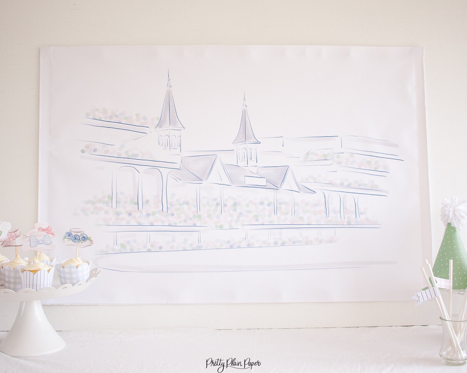 Churchill Downs Derby Horse Racing Watercolor Printable - Etsy