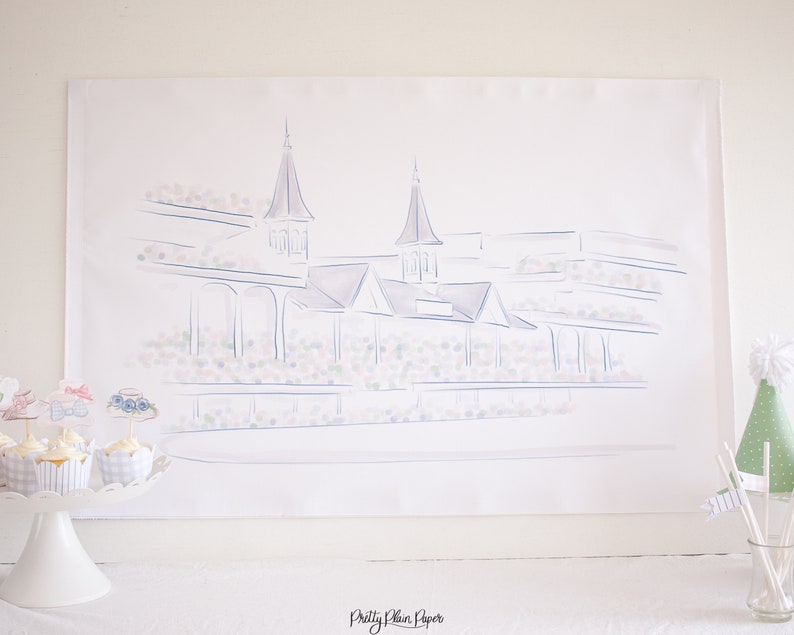 Churchill Downs Derby Horse Racing Watercolor Printable - Etsy