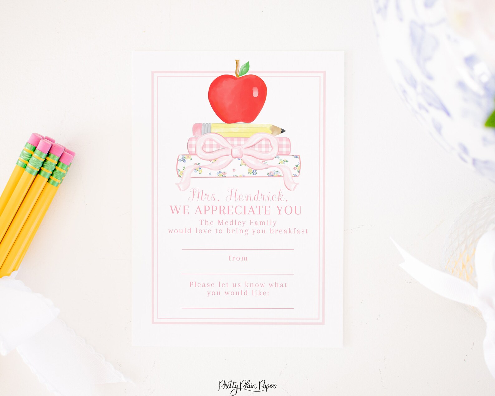 Teacher Appreciation Breakfast for the Teacher Printable - Etsy