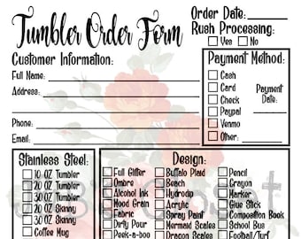 Customizable Fillable Tumbler Order Form Editable Tumbler Etsy