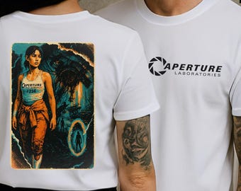 Portal 2 T-Shirt | Chell, GLaDOS, Aperture Laboratories | Unisex Gamer Tee