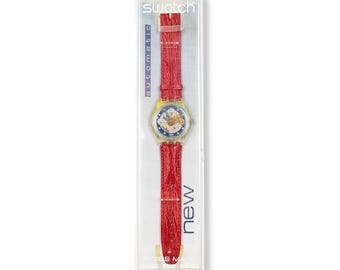 SWATCH 1992年 オートマチック レッドアヘッド スケルトンSAK101 SWATCH 1992年 オートマチック レッドアヘッド スケルトンSAK101