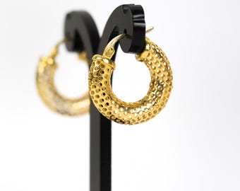 18Kイエローゴールドのフープイヤリング、10mm - Etsy 日本