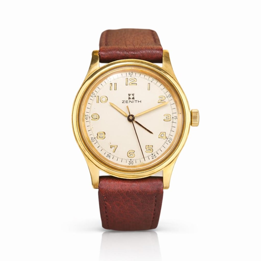 Zenith Solid 18K Gold 750 Watch 1970s Swiss Quartz Serviced | Ref